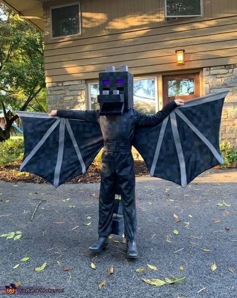 Ender Dragon Costume, Dragon Costume Diy, Minecraft Halloween Costume, Kids Dragon Costume, Minecraft Dragon, Diy Dragon Costume, Minecraft Halloween, Dragon Halloween Costume, Minecraft Costumes