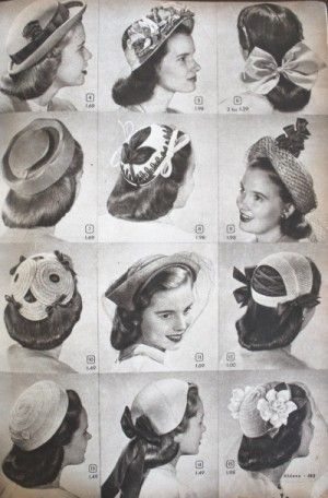 1940s fashion. These 1940s hats ad shows the styles teenagers would have worn. #HatsForWomenVintage