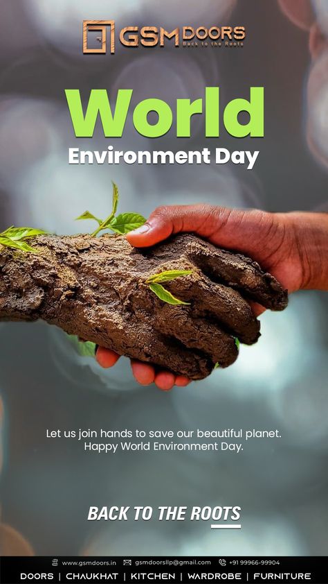 World Environment Day is a reminder that we must take good care of Earth. Let's promise to make our planet greener for us to enjoy life. Happy World Environment Day! #GSMdoors #WorldEnvironmentDay #worldenvironmentday2022 #environmentday #OnlyOneEarth #nature #savenature #savetheenvironment #green #greenary #greenplanet #gogreen World Nature Day, Happy World Environment Day, Medical Website Design, World Earth Day, Photoshop Tutorial Typography, Photoshop Tutorial Design, Graphic Design Ads, Environment Day, World Environment Day