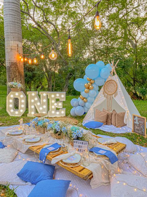 Outdoor Birthday Party, Bride Birthday, Picnic Birthday Party, Baby Birthday Decorations, Outdoors Birthday Party, Simple Birthday Decorations, Backyard Birthday, Picnic Inspiration, Christmas Tree Candy