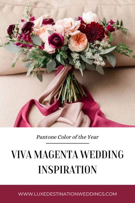 Magenta Gold Wedding, Pinks And Berry Wedding, Viva Magenta Wedding Theme, Black And Magenta Wedding, White And Magenta Wedding, Raspberry Wedding Color, Magenta Wedding Decorations, Magenta Wedding Colors, Viva Magenta Wedding