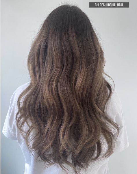 Soft Loose Waves, Lose Curls Medium Hair Hairstyles, Lose Beach Waves Hair, Waves At The End Of Hair, Very Loose Waves, Bridesmaids Hairstyles Down Loose Waves, Long Mousy Brown Hair, Beach Waves Brunette Hair, Natural Waves Long Hair