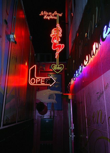 Red Light District (lol) - Amsterdam Amsterdam Red Light District, Nightclub Design, Red Light District, Three Women, Neon Nights, Amsterdam City, Neon Aesthetic, American Life, Pole Dance