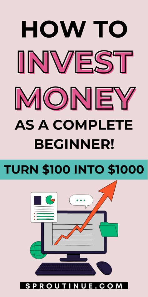 If you're new to investing, you might be worried about losing your hard-earned money. But the thing is the earlier you start letting your money work for you the better. This investing for beginners guide will help you learn how to invest money for beginners. Remember to save it for later. Mutual Funds Investing, Money Savvy, Investing For Beginners, Invest Money, Where To Invest, Investing In Cryptocurrency, Money Management Advice, Savings Strategy, Investment Tips