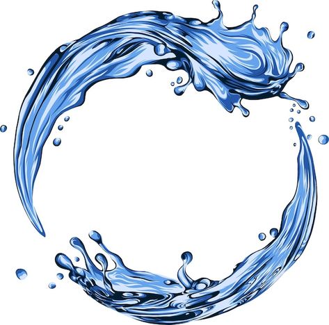 Water Circle, Splash Water Drawing, Dishwashing Logo Design, Blue Circle, Water Splash, Pool Logos, Water Splash Illustration Digital Art, Water Vector, Water Splash Animation