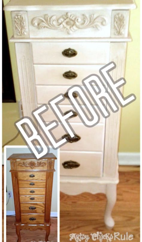 Java Stain, Jewelry Armoire Makeover, Armoire Diy, Painted Jewelry Armoire, Armoire Makeover, Jewelry Dresser, Habitat Restore, Jewelry Box Makeover, Thrift Flips