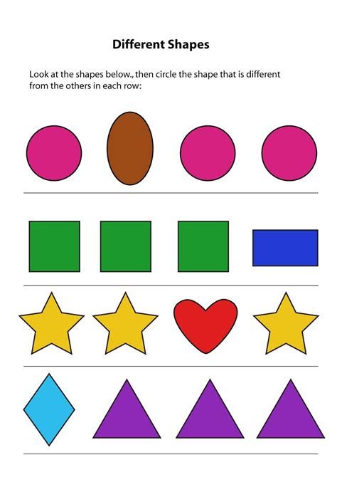 Shape Activities Kindergarten, Preschool Counting Worksheets, Same And Different, Same Or Different, Fun Worksheets For Kids, Shapes Preschool, Shapes Worksheets, Printable Preschool Worksheets, Preschool Writing