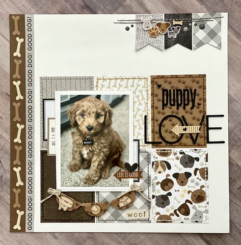 Scrapbook Ideas Pets, Scrapbooking Dogs Ideas, Dog Scrapbook Pages Ideas, Dog Scrapbook Pages, Pet Scrapbook Ideas, Memorial Scrapbook, Dog Scrapbook Ideas, Scrapbook Shadow Box, Scrapbooking Pets