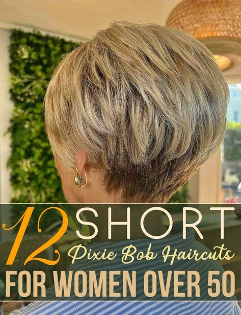 Long Front Stacked Back Hair, Stack Haircut, Short Bobs For Thick Wavy Hair, Ladies Short Hair, Short Sassy Hair Older Women, Womens Haircuts Short, Longer Pixie Haircut Fine Hair, Short Hairstyles For Thick Hair Over 50, Ladies Short Hairstyles Over 50