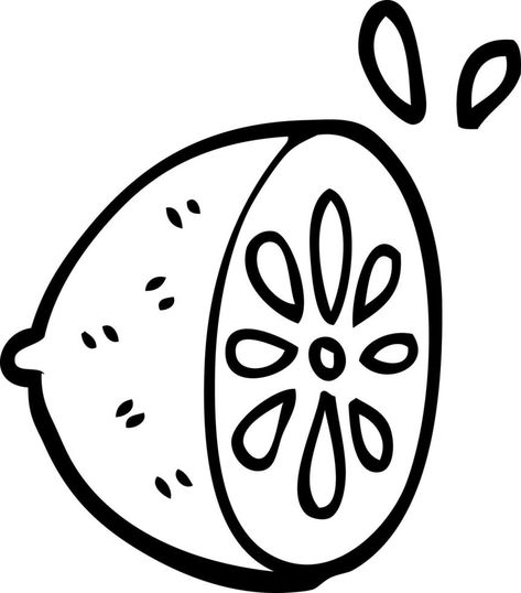 Cartoon Lemon, Outline Cartoon, Lemon Pictures, Ad Drawing, Simple Sketches, White Cartoon, Lemon Fruit, Black And White Cartoon, Drawing Cartoon