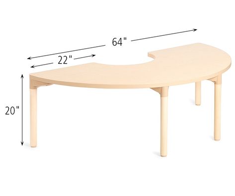 Half Circle Classroom Table Circle Classroom Tables, Classroom Table, Half Circle Desk, Diy Kidney Table Classroom, Classroom Table Chair, Toddler Table And Chairs Daycare, Daycare Interior Design, Kindergarten Tables, Preschool Tables