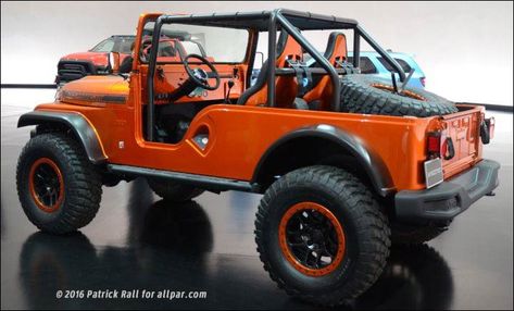 Chrysler and Jeep concepts for SEMA 2016 Jeep Ika, Orange Jeep, Jeep Concept, Jeep Cj6, Cj Jeep, Jeep Scrambler, Vintage Pickup, Concept Vehicles, Vintage Pickup Trucks