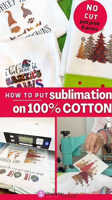 How to Do No-Cut Sublimation on 100% Cotton T-Shirt How To Sublimate On 100% Cotton, Sublimating On Vinyl, How To Sublimate On Cotton Shirts, Sublimating On Canvas, How To Sublimate On Cotton, How To Sublimate, Sublimation On Cotton T Shirts, How To Sublimate A Shirt, Sublimation Ideas T Shirts Design