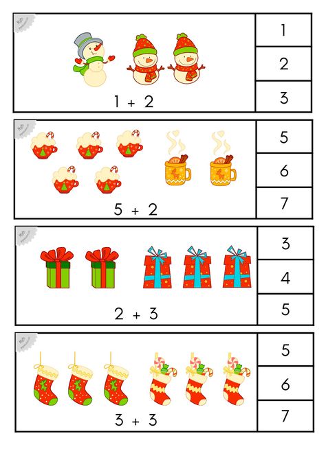 Christmas Math Worksheets, Christmas Math Activities, Kindergarten Math Worksheets Free, Math Addition Worksheets, Math Patterns, Math Sheets, Math Charts, Preschool Math Worksheets, Christmas Worksheets