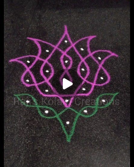 Lotus Rangoli With Dots, Vilakku Kolam, Lotus Kolam, Border Kolam, Simple Rangoli With Dots, Big Earrings Gold, Chikku Kolam, Flower Jewellery For Mehndi, Daily Muggulu