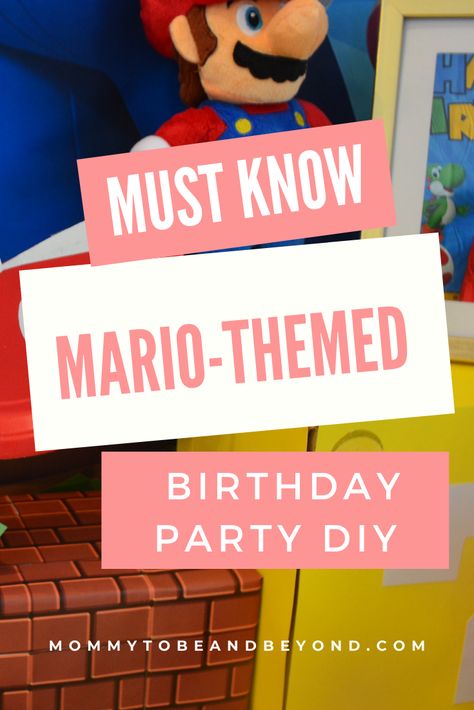 Mario Gold Coins Diy, Diy Super Mario Birthday Party, Mario Party Ideas Diy, Mario Party Favors Diy, Easy Mario Party Decorations, Super Mario Bros Party Ideas Decoration Diy Brother Birthday, Mario Birthday Party Games Diy, Super Mario Birthday Party Centerpiece, Mario Birthday Party Crafts