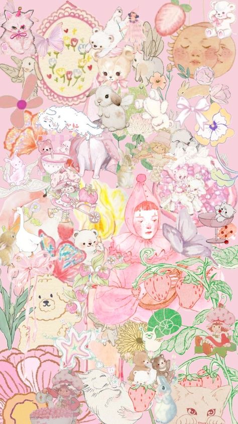 Coquette Collage, Vibes Wallpaper, Aesthetic Vibes, Wallpaper Art, Pink Pastel, Pastel Aesthetic, Pastel, Collage, Pink