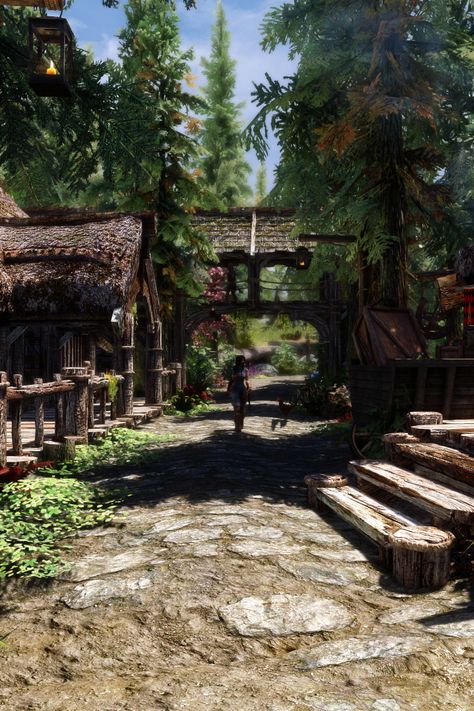 Skyrim Aesthetic Art, Skyrim Aesthetic Wallpaper, Skyrim Backgrounds, Skyrim Village, Elder Scrolls Aesthetic, Skyrim Ideas, Skyrim Scenery, Skyrim Gameplay, Skyrim Screenshots