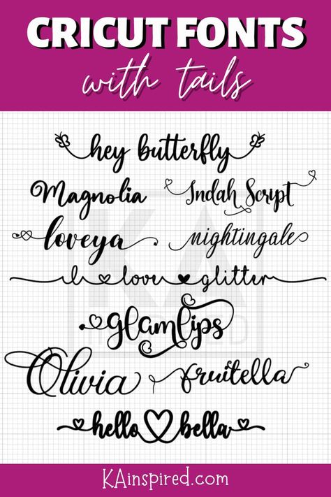 FREE CRICUT FONTS WITH TAILS Fonts With Tails Free, How To Add Tails To Fonts In Cricut, Free Cricut Fonts With Tails, Cricut Font Pairing, Cricut Fonts With Tails, Free Fonts With Tails, Fonts With Tails Dafont, Cursive Fonts For Cricut, Free Font With Tails