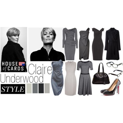 Claire Underwoods 'House Of Cards' Style Inspiration by farahskndr on Polyvore featuring Diane Von Furstenberg, J. Mendel, Burberry, Donna Karan, Christian Louboutin, Yves Saint Laurent and Black Halo House Of Cards Claire, Claire Underwood Style, Claire Underwood, Robin Wright, Dramatic Classic, Corporate Style, Work Chic, Black Halo, Power Dressing