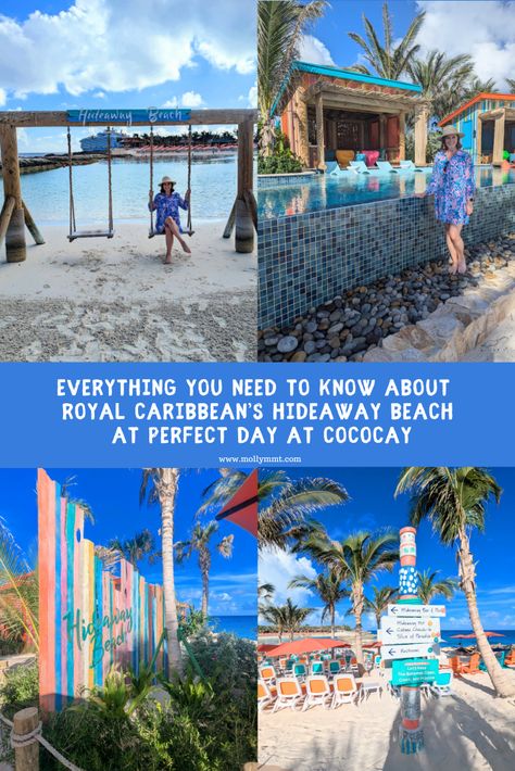 Planning a visit to Perfect Day at CocoCay and thinking of visiting the adult-only Hideaway Beach? Read everything you need to know about Royal Caribbean’s Hideaway Beach at Perfect Day at CocoCay below! Coco Bay Bahamas, Coco Cay Bahamas Royal Caribbean, Coco Cay Bahamas, Perfect Day At Cococay, Royal Caribbean Cruise Lines, Beach Read, Cruise Lines, Royal Caribbean Cruise, Caribbean Cruise