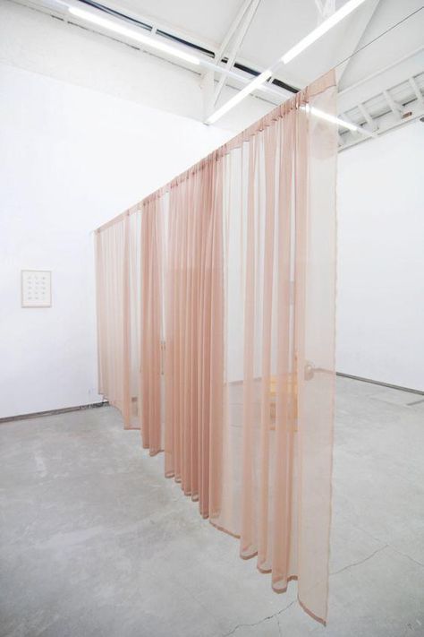 Ruangan Studio, Pink Interior, Color Street, Sheer Curtains, Exhibition Design, 인테리어 디자인, Home Interior, Installation Art, Office Design