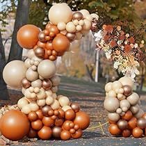 Brown Balloon Arch, Cream Balloons, Orange Champagne, Birthday Pumpkin, Pumpkin Fall, Balloon Arch, Balloon Garland, Apricot, Arch