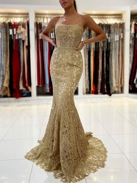 Gold prom dresses long