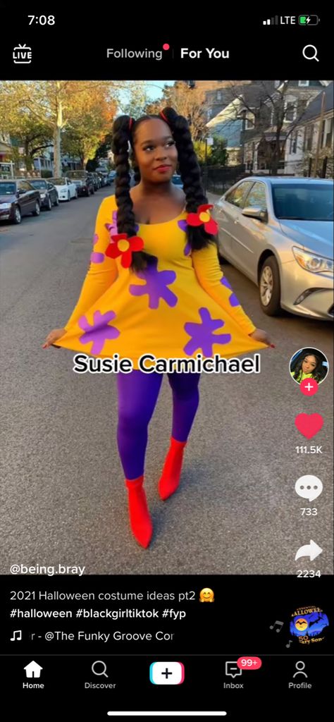 Suzie Carmichael Costume, Susie Rugrats Costume, Susie Carmichael Costume, Rugrats Costume, Susie Carmichael, Cartoon Halloween Costumes, Character Costume, Halloween Costume Outfits, Halloween Costumes Makeup