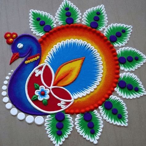 Diwali Special Rangoli Design Images (Diwali Special Rangoli Kolam Ideas) - 2022 Peacock Rangoli Design, Diwali Special Rangoli, Diwali Special Rangoli Design, Easy Diwali Rangoli, Timetable Ideas, Study Timetable, New Year Rangoli, Diya Rangoli, Easy Rangoli Designs Videos