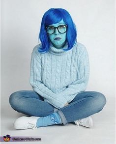 Inside Out Sadness Costume - Halloween Costume Contest via @costume_works Modest Halloween Costumes, Blue Costume, Carnaval Costume, Diy Costumes Women, Easy Diy Costumes, Costume Works, Holloween Costume, Hallowen Costume, Diy Halloween Costume