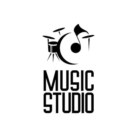 Music Logos Ideas, Academy Logo Design Ideas, Music Logo Design Symbols, Band Logo Ideas, Drums Illustration, Music School Logo, Music Logo Design Ideas, Music Studio Logo, Drum Logo