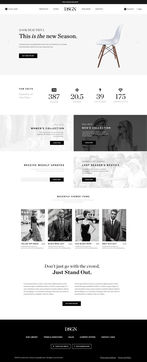 Webpage Design Inspiration, Furniture Website Design, Web Design Black, Elegant Website Design, Website Aesthetic, Minimal Website Design, Black And White Furniture, Minimalist Web Design, Website Design Inspiration Layout