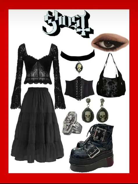 Rock Band Outfits, Rockstar Aesthetic Outfits, 80s Rock Fashion, Rockstar Girlfriend Aesthetic, 80’s Outfits, Concert Outfit Rock, Girlfriend Aesthetic, Hippie Goth, Goth Outfit Ideas