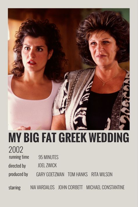 My Big Fat Greek Wedding Aesthetic, Rom Com Movie Posters, Comfort Films, My Big Fat Greek Wedding, Wedding Polaroid, Indie Movie Posters, Tv Posters, Rom Coms, Top Tv Shows