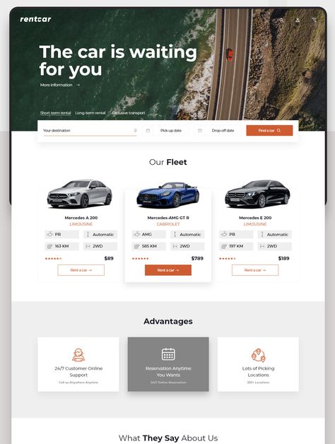 Rent A Car Website Design, Car Rental Logo Ideas, Rental Car Website, Car Landing Page, Car Website Design, Car Rental Website, Webpage Design Layout, Travel Website Design, Car Rental App