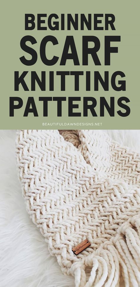 Beginning Knitting Scarf Pattern, Beginner Knitted Scarf Pattern Free, Easy Knit Free Patterns, Free Scarf Knitting Patterns Easy, Knitting Stitches For Scarves, Free Easy Knitting Patterns For Beginners, Easy Scarf Knitting Patterns Beginner, Easiest Knitting Projects, Free Knitting Patterns For Men