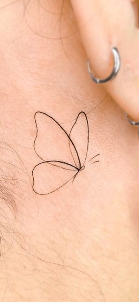 Simple Tattoo For Daughter, Mini Buterfluffy Tattoo, Boho Butterfly Tattoo, One Line Butterfly Tattoo, Simple Unique Tattoos, Pictures Of Tattoos, Rabe Tattoo, Butterfly Tattoos On Arm, Tasteful Tattoos