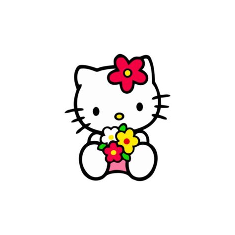 Hello kitty | sanrio Hello Kitty Holding Flowers, Hello Kitty With Flowers, Flower Hello Kitty, Hello Kitty Flowers, Flower Bouquet Drawing, Senior Year Fun, Hello Kitty Imagenes, Flower Boquet, Bouquet Images