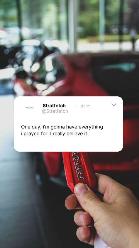 One day, i'm gonna have everything i prayed for. I really believe it. #36

Top 100 Motivational Quotes - Stratfetch Motivation - Positive discipline - Money - Business - Hard work - Deep work - Entrepreneurship - Long nights - Apple - Vacation - Exit school - Self-development - Independent - Perseverance - Fitness - Being fit - Sports - Being healthy - Eating healthy - Luxury - Living the dream - Dream big - Cars - No alcohol - Drinks - Speeches - Gift - Inspiration - work smart, not hard Work Smart Not Hard, Big Cars, Deep Work, Being Fit, Dream Dream, Being Healthy, Motivation Positive, Living The Dream, Alcohol Drinks