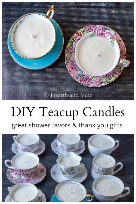 Tea Cup Candles, Tea Cup Candles Diy, Orange Pomanders, Candle Science, Cup Candles, Bayberry Candles, Handmade Candles Diy, Teacup Crafts, Teacup Candles