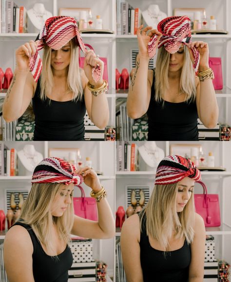 Houston Beauty blogger Uptown with Elly Brown shares 3 Ways to Wear A Headscarf this Spring that will leave you longing for warmer weather! Head Scarf Hairstyles, Summer Head Scarf, Summer Hair Tutorials, Hairstyles For Short Hair Summer, Short Hair Summer, Beach Hairstyles For Short Hair, Lob Styling, 3 Ways To Wear, Bobby Pin Hairstyles