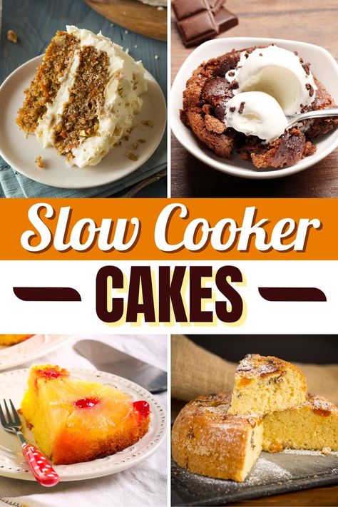 Recipes With White Cake Mix, Crockpot Cake Recipes, Slow Cooker Cake Recipes, Lava Cake Recipe Easy, Slow Cooker Brownies, Slow Cooker Cake, Crockpot Cake, Crockpot Desserts, Apple Pudding