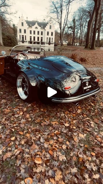 Porsche Speedster 356, Porsche 356 Outlaw, Porsche 356 Speedster, 356 Speedster, Leaves Autumn, Porsche 356, Autumn Beauty, Black Car, Car Show