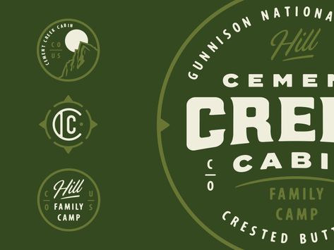 Cement Creek Cabin Secondaries by Mauricio Cremer | Dribbble | Dribbble Cabin Branding, Cabin Logo, Creek Logo, Fiverr Logo, Trendy Logos, Self Branding, Type Inspiration, Logo Set, Professional Logo Design