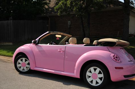 pink VW Beetle    I love it! Pink Mini Coopers, Pink Vw Beetle, Pink Volkswagen Beetle, Pink Beetle, Volkswagen Beetle Convertible, Pink Convertible, Bug Car, Volkswagen New Beetle, Beetle Car