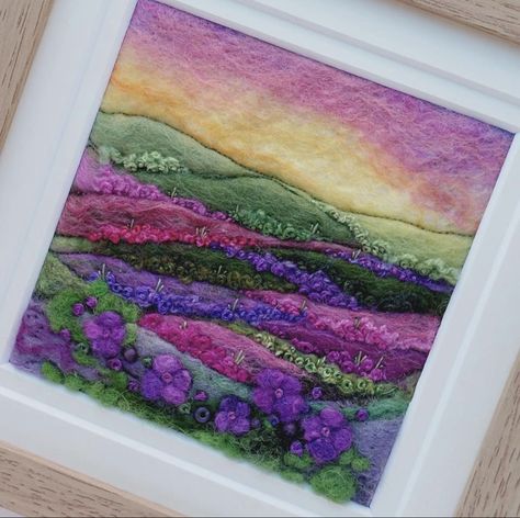 Textile Landscapes, Felted Pictures, Tea Dance, Felt And Embroidery, Wool Felt Projects, Needle Felting Diy, Felting Ideas, Textile Art Embroidery, Felt Pictures