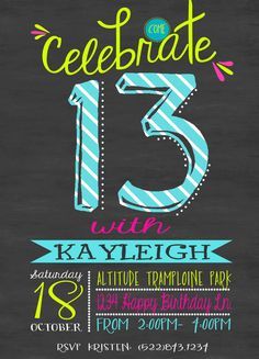 Download FREE Template Mall Scavenger Hunt Birthday Party Invitations Neon Party Invitations, Teenage Birthday Party, 13th Birthday Invitations, Chalkboard Birthday, Scavenger Hunt Birthday, Disco Party Decorations, Birthday Invitations Diy, 13th Birthday Parties, Birthday Party For Teens