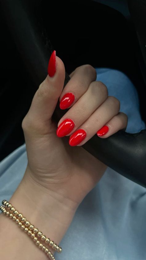 Red Ferrari Nails, Ferrari Nails, Ferrari Red Nails, Ferrari Red, Inspiration Nails, Almond Nails, Red Nails, Long Nails, Nails Inspiration