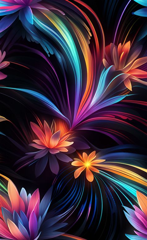 Fractal Art Bright Colors Wallpapers, Phone Wallpapers Vintage, Marble Iphone Wallpaper, Gothic Flowers, Abstract Art Paintings Acrylics, Fractal Images, Neon Flowers, Bright Wallpaper, Abstract Wallpaper Backgrounds